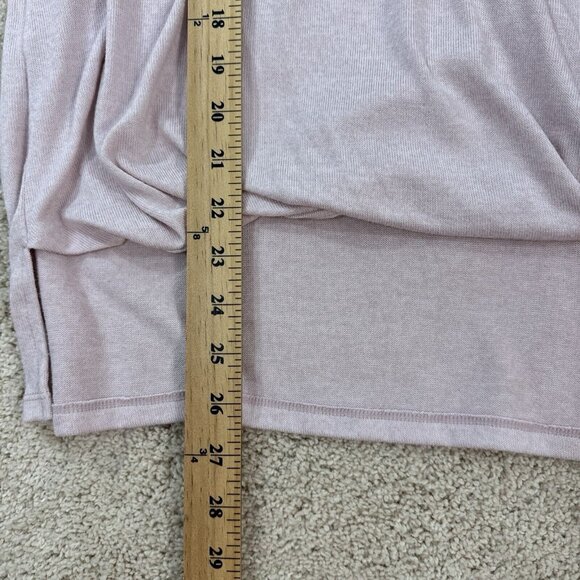 Calvin Klein Top Womens XL Pink V Neck Ruched Front Short Sleeve Knit Stretch NW - Picture 14 of 14